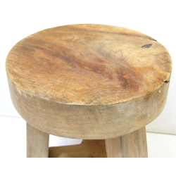 Stołek Taboret z drewna egzotycznego tekowego 30cm